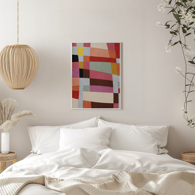 Warm Colors Bauhaus Geometry4 - Stretched Canvas, Poster or Fine Art Print I Heart Wall Art