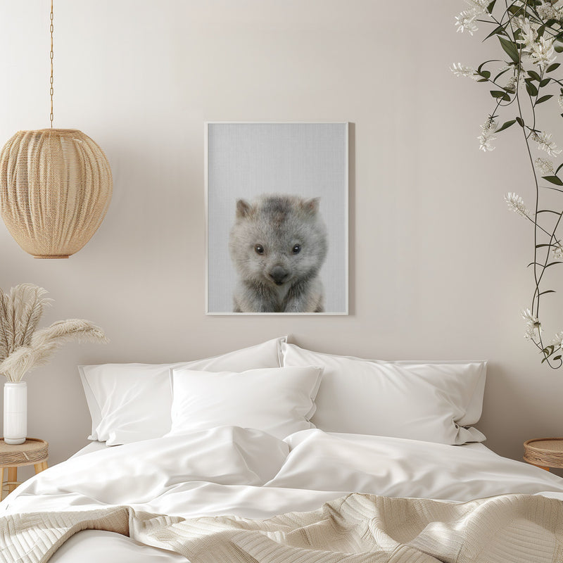 Peekaboo Baby Wombat - Stretched Canvas, Poster or Fine Art Print I Heart Wall Art