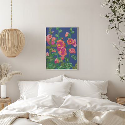 Hollyhocks - Stretched Canvas, Poster or Fine Art Print I Heart Wall Art