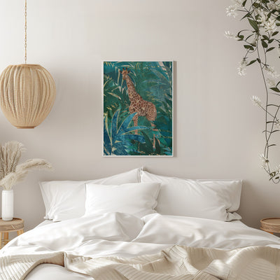 Giraffe in the jungle - Stretched Canvas, Poster or Fine Art Print I Heart Wall Art