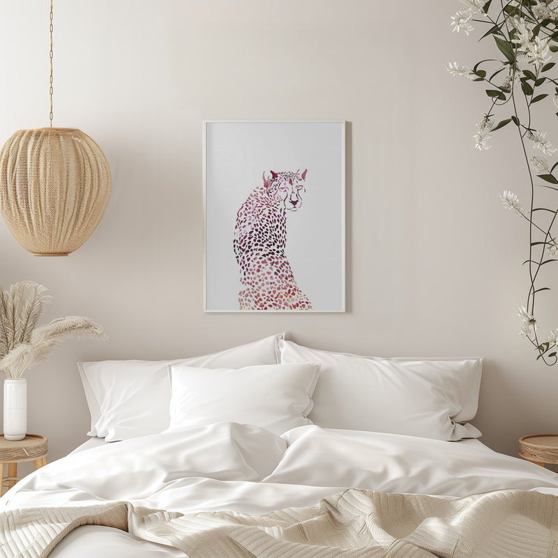 Pink Cheetah - Stretched Canvas, Poster or Fine Art Print I Heart Wall Art