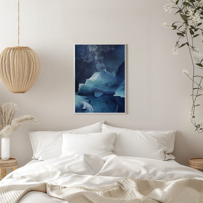 Polar Bear By Night - Stretched Canvas, Poster or Fine Art Print I Heart Wall Art