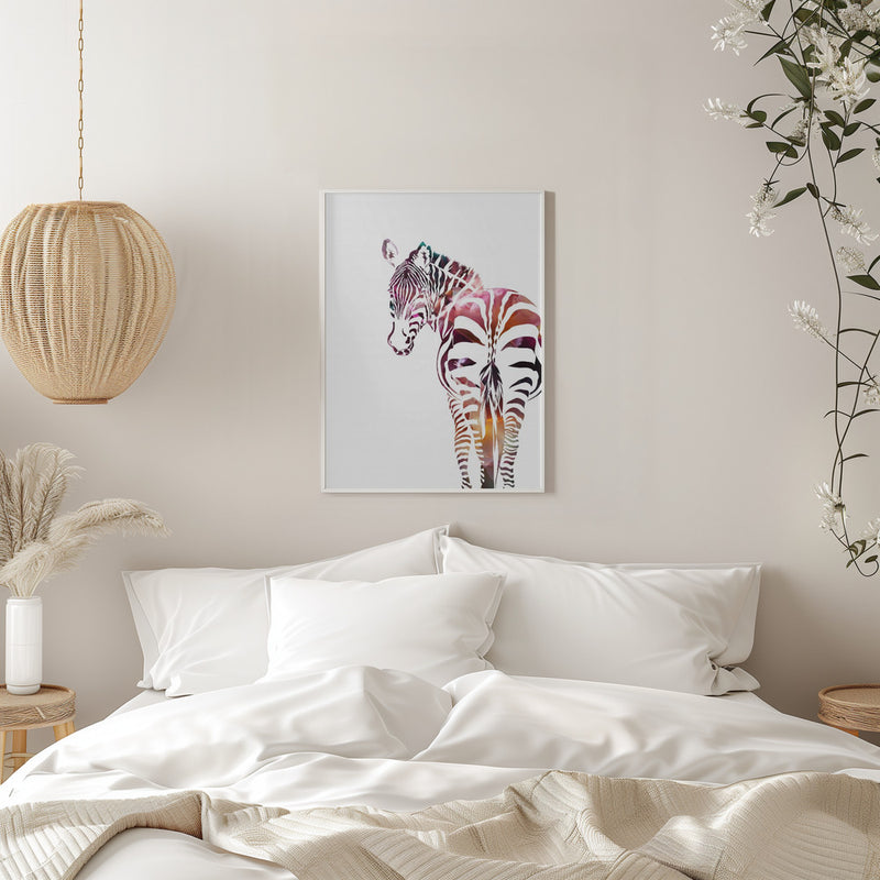 Zebra Silhouette - Stretched Canvas, Poster or Fine Art Print I Heart Wall Art