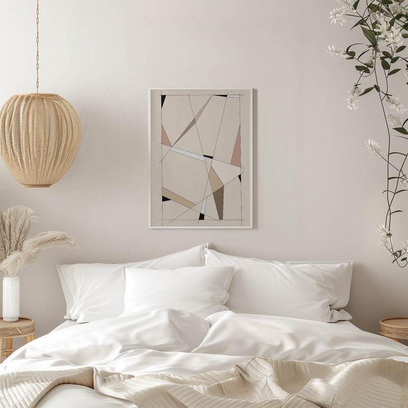 Geometric Beige Art - Stretched Canvas, Poster or Fine Art Print I Heart Wall Art