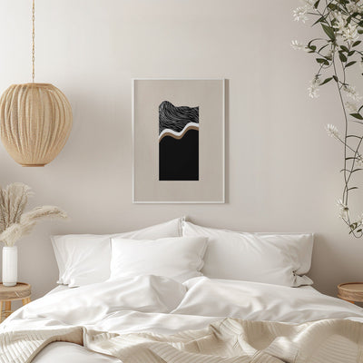 Monochrome Waves - Stretched Canvas, Poster or Fine Art Print I Heart Wall Art