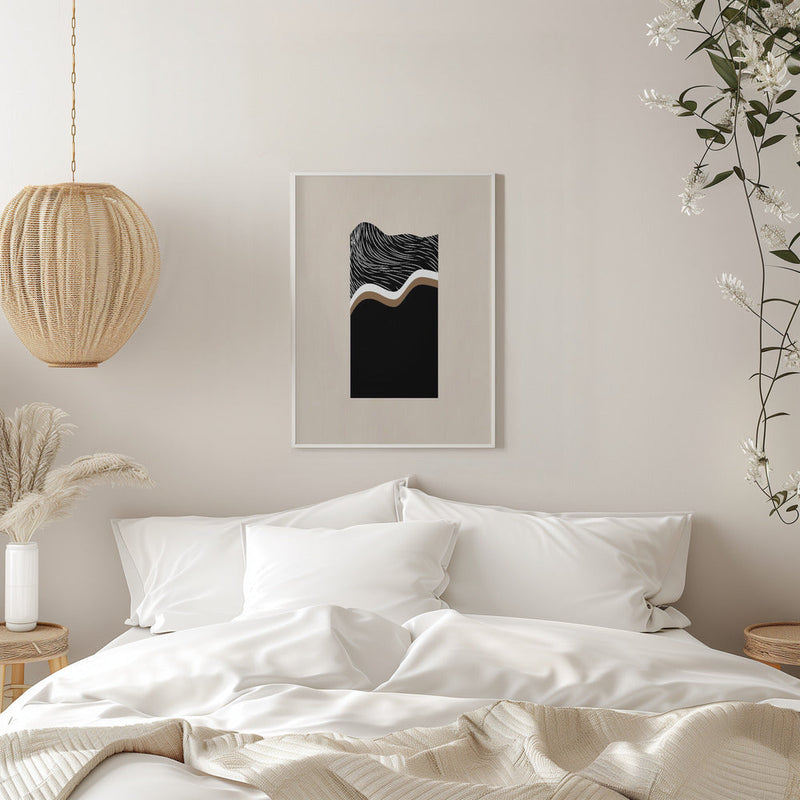 Monochrome Waves - Stretched Canvas, Poster or Fine Art Print I Heart Wall Art