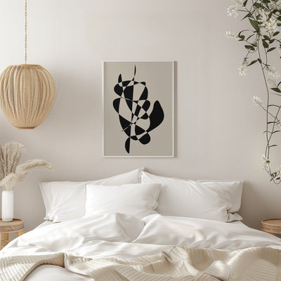 Abstract Black Shapes - Stretched Canvas, Poster or Fine Art Print I Heart Wall Art