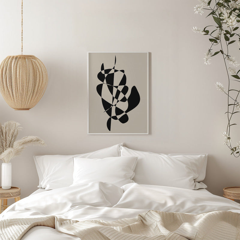Abstract Black Shapes - Stretched Canvas, Poster or Fine Art Print I Heart Wall Art