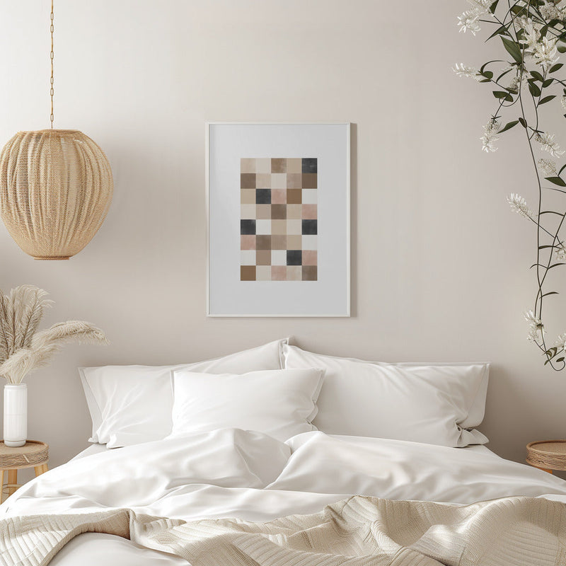 Geometric Pattern of Muted Earthy Tones - Stretched Canvas, Poster or Fine Art Print I Heart Wall Art