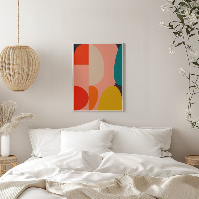 Mid Century Pastel 14 - Stretched Canvas, Poster or Fine Art Print I Heart Wall Art