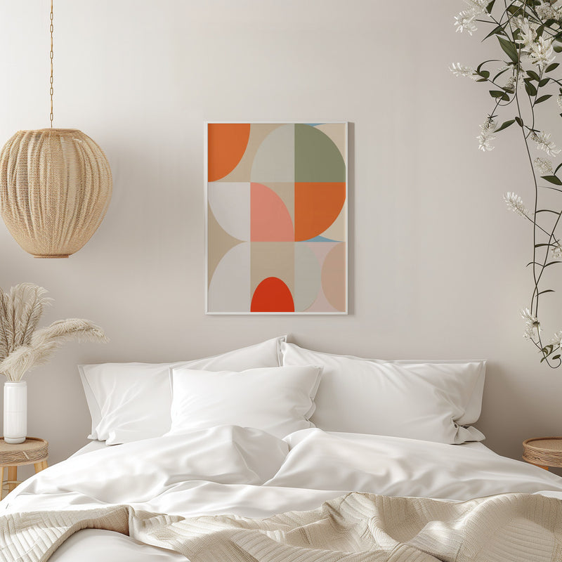 Mid Century Pastel 12 - Stretched Canvas, Poster or Fine Art Print I Heart Wall Art