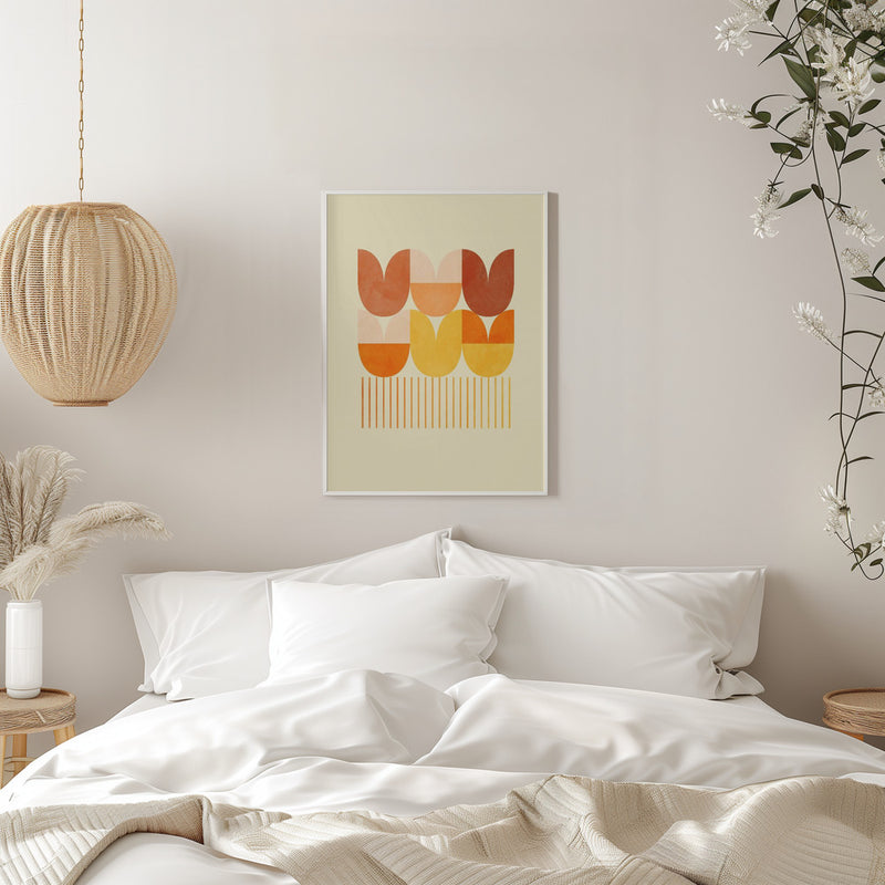 Spring Mid Rhapsody Orange 1 - Stretched Canvas, Poster or Fine Art Print I Heart Wall Art