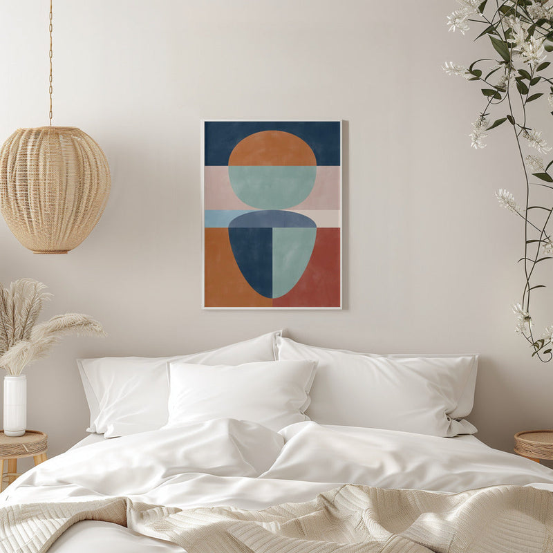 Geometric Shapes In Muted earth tones - Stretched Canvas, Poster or Fine Art Print I Heart Wall Art