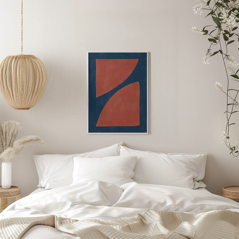 Crimson Curve Dance - Stretched Canvas, Poster or Fine Art Print I Heart Wall Art