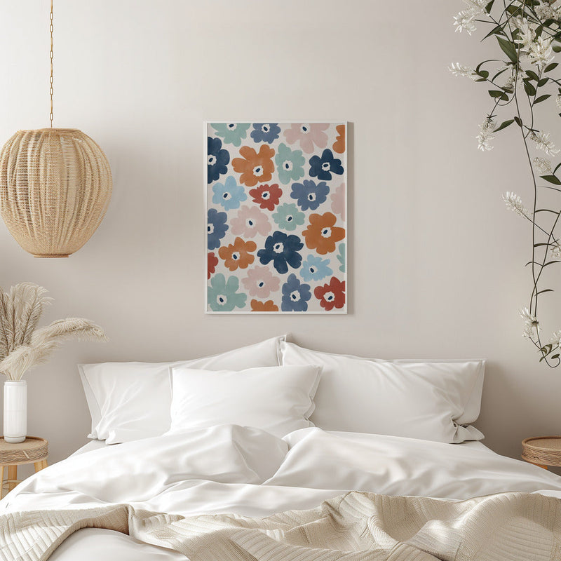 Floral Burst Fiesta - Stretched Canvas, Poster or Fine Art Print I Heart Wall Art
