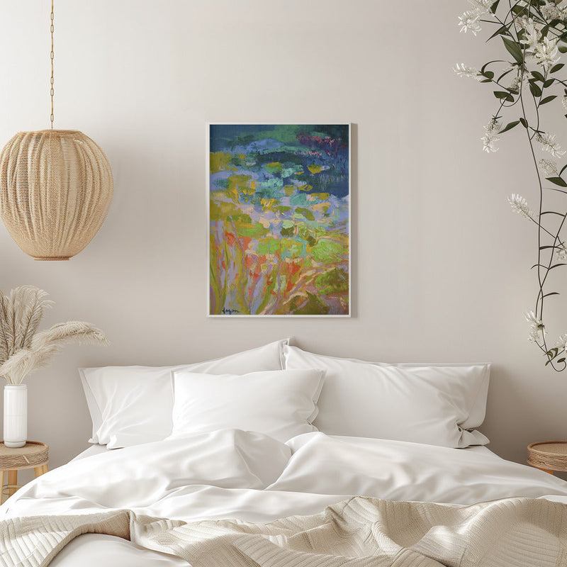 Vibrant Water Lilies - Stretched Canvas, Poster or Fine Art Print I Heart Wall Art