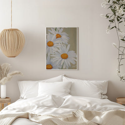 White Daisies - Stretched Canvas, Poster or Fine Art Print I Heart Wall Art