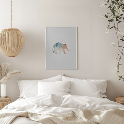 Pastel Elephant - Stretched Canvas, Poster or Fine Art Print I Heart Wall Art