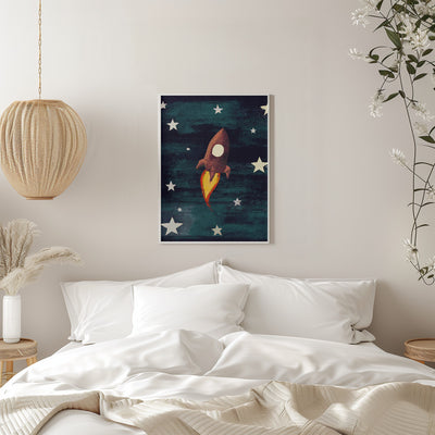 Rocket Love - Stretched Canvas, Poster or Fine Art Print I Heart Wall Art