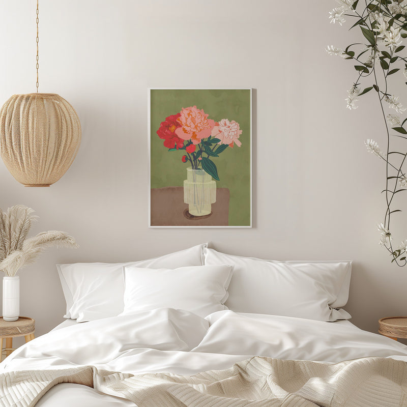 Peonies - Stretched Canvas, Poster or Fine Art Print I Heart Wall Art
