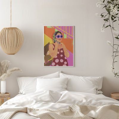 Sunglasses and freckles - Stretched Canvas, Poster or Fine Art Print I Heart Wall Art