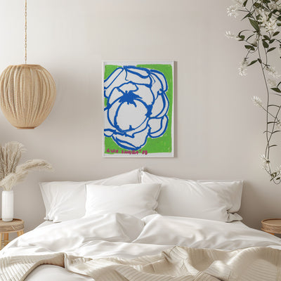 Blue Peony - Stretched Canvas, Poster or Fine Art Print I Heart Wall Art