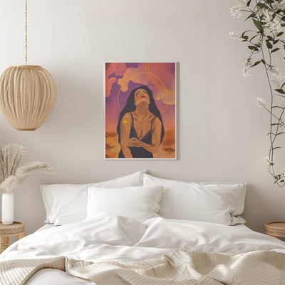 Sunset girl - Stretched Canvas, Poster or Fine Art Print I Heart Wall Art