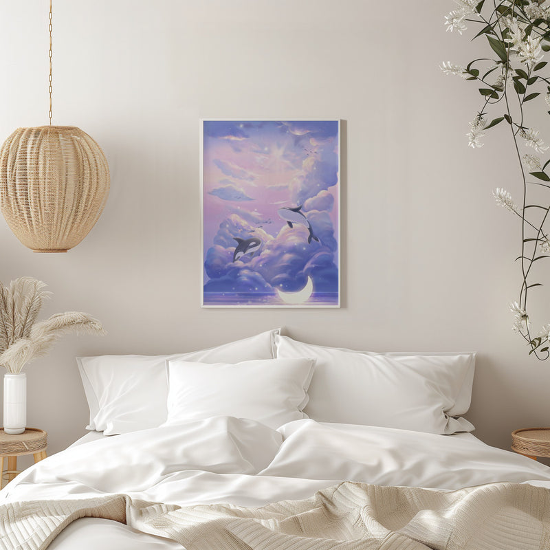 Fantasy Beautiful Whale - Stretched Canvas, Poster or Fine Art Print I Heart Wall Art