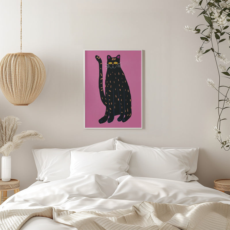 Black cat - Stretched Canvas, Poster or Fine Art Print I Heart Wall Art