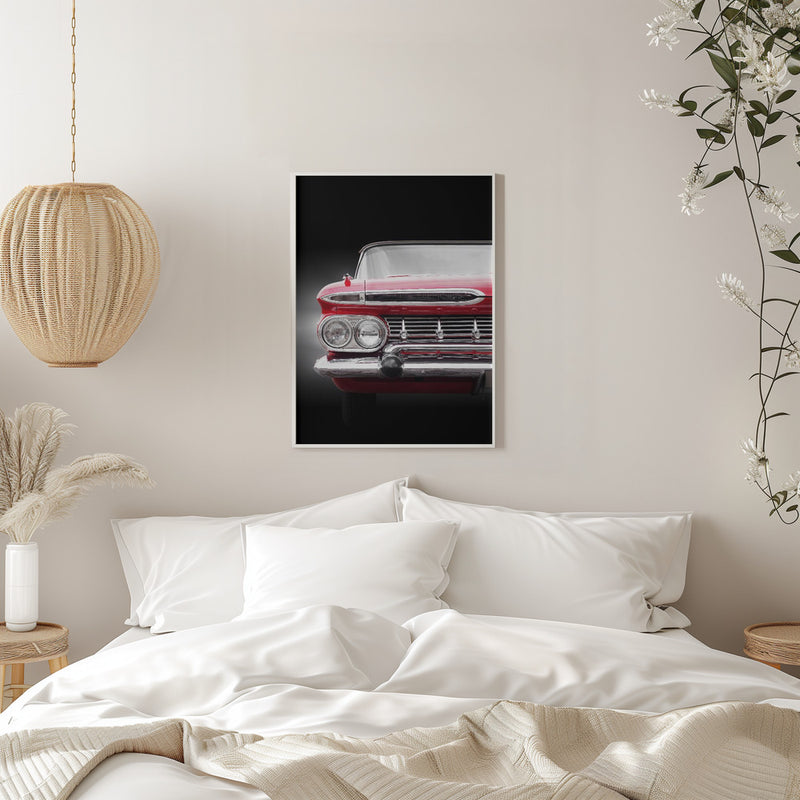 American classic car Impala 1959 Convertible - Stretched Canvas, Poster or Fine Art Print I Heart Wall Art