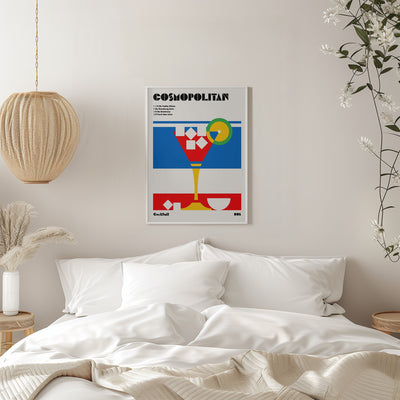 Cosmopolitan Bauhaus Cocktail - Stretched Canvas, Poster or Fine Art Print I Heart Wall Art