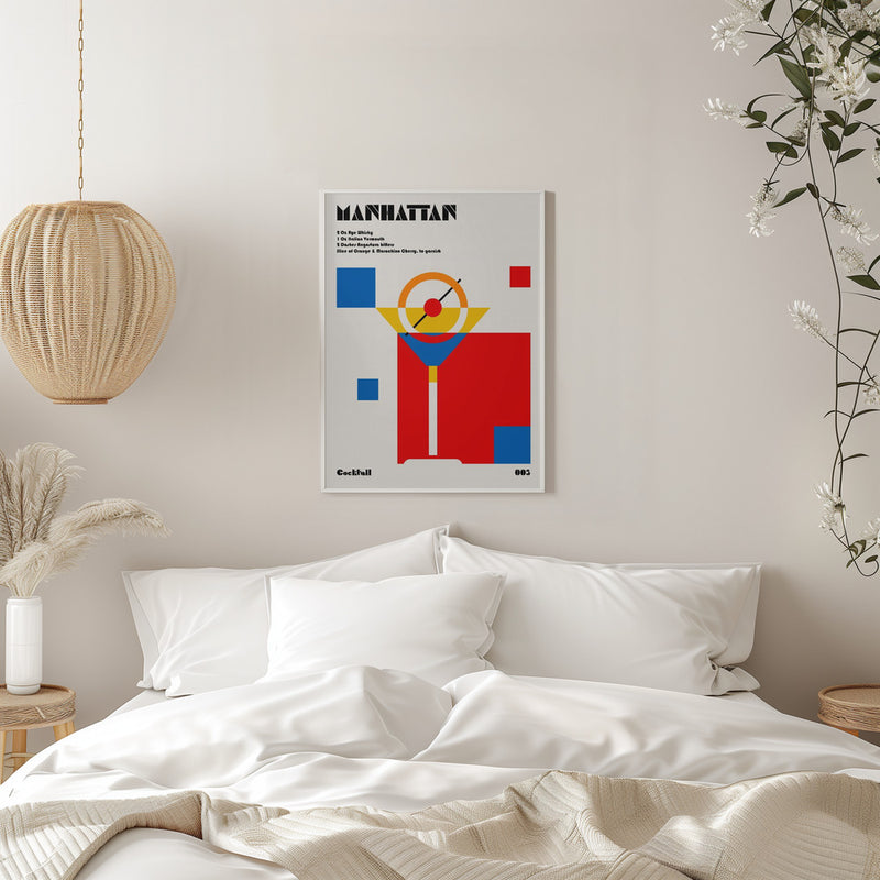 Manhattan Bauhaus Cocktail - Stretched Canvas, Poster or Fine Art Print I Heart Wall Art