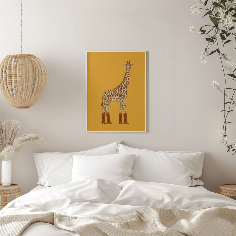 Jolene the Cowgirl Giraffe - Stretched Canvas, Poster or Fine Art Print I Heart Wall Art