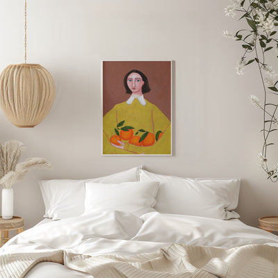 Lady with Oranges - Stretched Canvas, Poster or Fine Art Print I Heart Wall Art