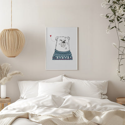 Winter Bear - Stretched Canvas, Poster or Fine Art Print I Heart Wall Art