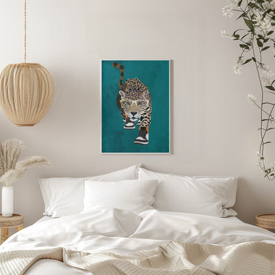 Jaguar prowling in high top sneakers - Stretched Canvas, Poster or Fine Art Print I Heart Wall Art