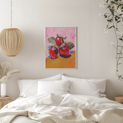 Fresh Paintainly Strawberries - Stretched Canvas, Poster or Fine Art Print I Heart Wall Art