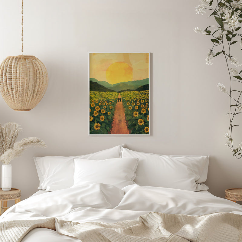 Sunflower Plantation - Stretched Canvas, Poster or Fine Art Print I Heart Wall Art