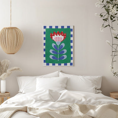 Floral Design with Bold Geometric Shapes - Stretched Canvas, Poster or Fine Art Print I Heart Wall Art