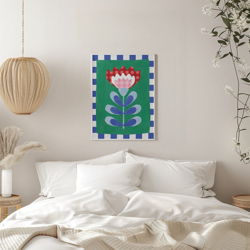 Floral Design with Bold Geometric Shapes - Stretched Canvas, Poster or Fine Art Print I Heart Wall Art