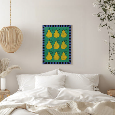 Pear Grid Harmony - Stretched Canvas, Poster or Fine Art Print I Heart Wall Art