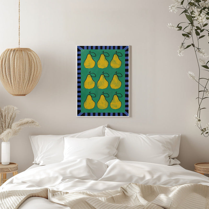 Pear Grid Harmony - Stretched Canvas, Poster or Fine Art Print I Heart Wall Art