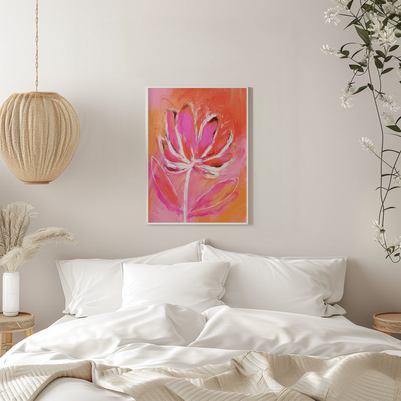 Fire Flower - Stretched Canvas, Poster or Fine Art Print I Heart Wall Art