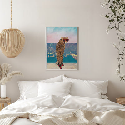 Cheetah on holiday - Stretched Canvas, Poster or Fine Art Print I Heart Wall Art