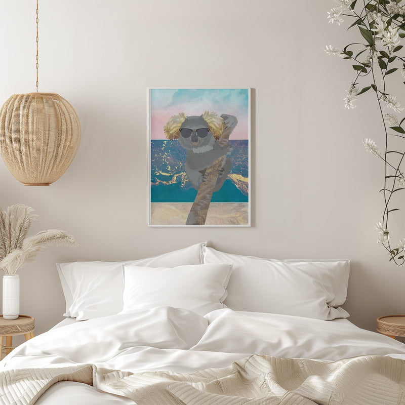 Koala On Holiday - Stretched Canvas, Poster or Fine Art Print I Heart Wall Art