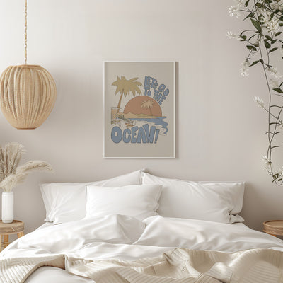 Let's Go Th the Ocean - Stretched Canvas, Poster or Fine Art Print I Heart Wall Art