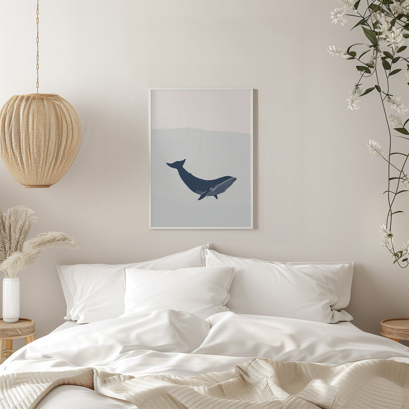 Blue Whale - Stretched Canvas, Poster or Fine Art Print I Heart Wall Art