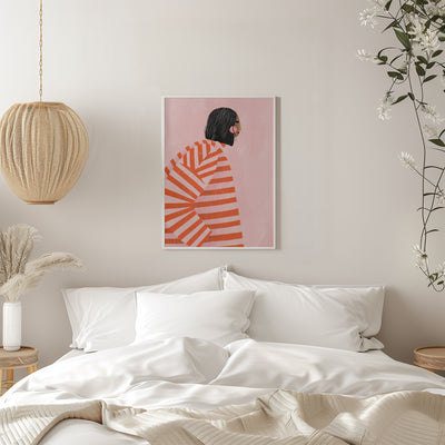 The Woman With the Ornage Stripes - Stretched Canvas, Poster or Fine Art Print I Heart Wall Art