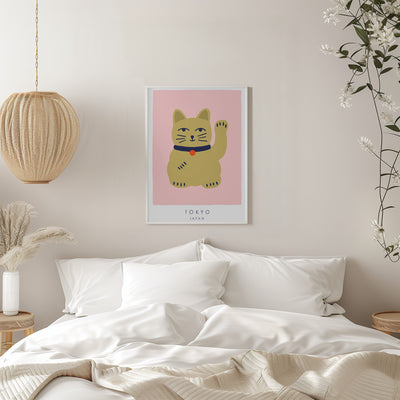 Maneki Neko – Lucky Cat - Stretched Canvas, Poster or Fine Art Print I Heart Wall Art