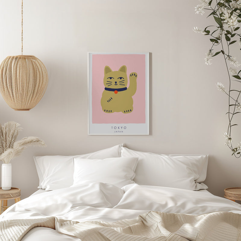 Maneki Neko – Lucky Cat - Stretched Canvas, Poster or Fine Art Print I Heart Wall Art